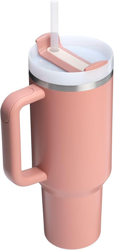 STANLEY Quencher H2.0 Flow State Tumbler, 40 oz, Sienna | Handle and Straw | 3-Position Lid | Cup Holder Compatible for Travel | Insulated Stainless Steel Cup | BPA-Free
