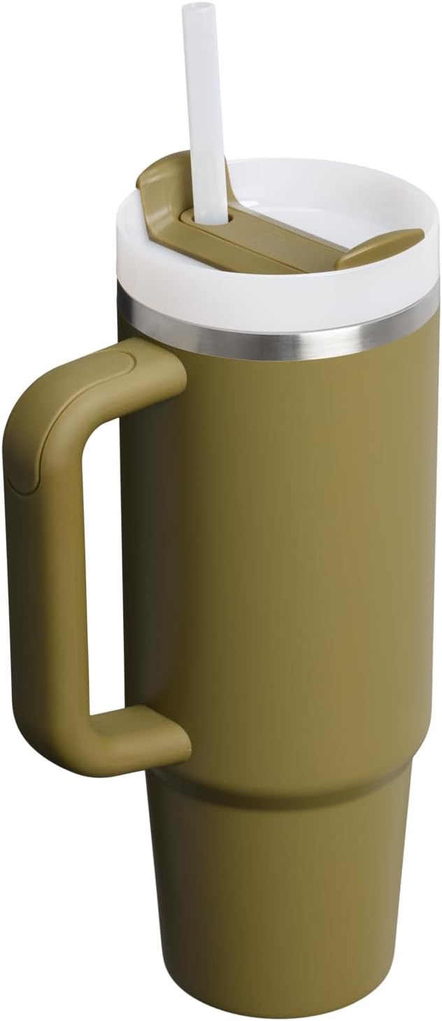 STANLEY Quencher H2.0 Flow State Tumbler, 30 oz, Thyme | Handle and Straw | 3-Position Lid | Cup Holder Compatible for Travel | Insulated Stainless Steel Cup | BPA-Free
