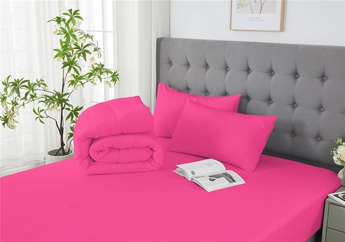 3 Piece Solid Color All Season Bedding Comforter Set Microfiber Soft Lightweight Bedding Set for Kids Teens Adults Room Decor with 1 Comforter and 2 Pillowcases Queen