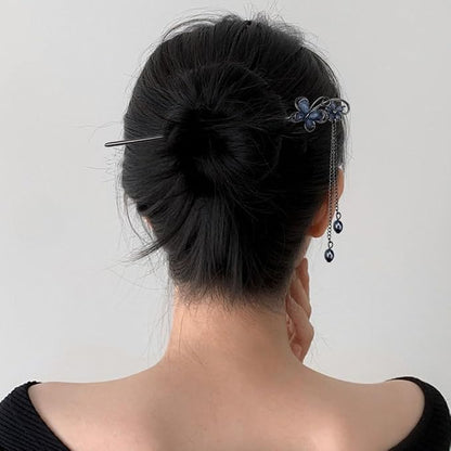 5PCS Butterfly Flower Hair Sticks for Buns Long Hair Retro Vintage Asian Chinese Traditional Hanfu Vintage Floral Metal Hairpins Hair Accessories for Women Girls