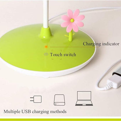Cute Bumblebee LED Desk Lamp Touch Control Dimming 3 Brightness and 360°Flexible Gooseneck Eye-Care USB Rechargeable Lamp for Teens