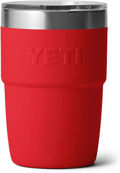 YETI Rambler 8 oz Insulated Coffee Mug with Lid - Stackable Double-Wall Vacuum Insulated Coffee Cup - DuraSip Ceramic Lining - Barista-Friendly Design - Stainless Steel - Dishwasher Safe