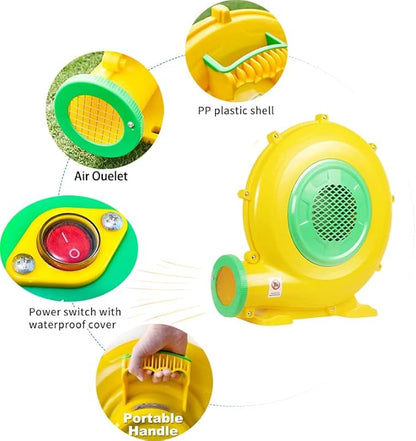 Air Blower 950 Watts with 4M Wire, 2600Pa Pump Fan Commercial Inflatable Bounce House Blower, Used for Inflatable Bouncy Castle and Jump Slides (950W,1.25HP)
