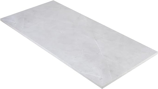 Kaboon Universal Tabletop 45.67"x23.62", Solid One-Piece Melamine Table Top, Double Desk L-Desk DIY, Home and Office, White Rock