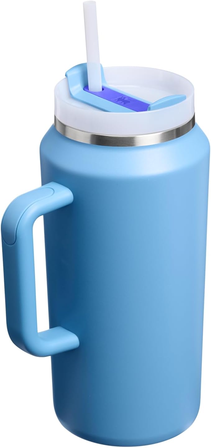 STANLEY Quencher H2.0 Flow State Tumbler, 64 oz, Blue Sky | Handle and Straw | 3-Position Lid | Large Capacity for Travel & Sports| Insulated Stainless Steel Cup | BPA-Free