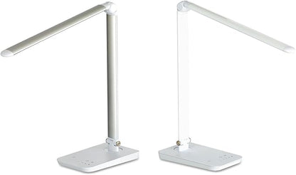 Safco Products 1001WH Vamp LED Modern ABS Desk Lamp with USB Port and Dimmer Switch, White