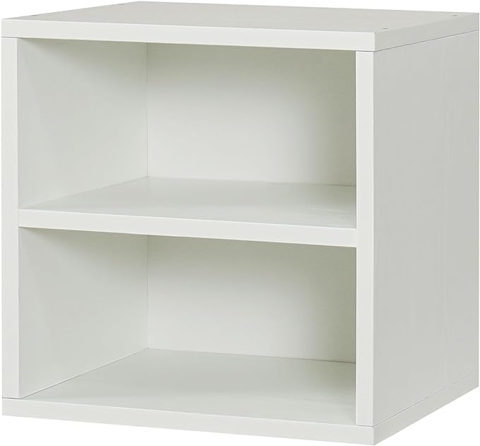 Magic DIY Cube Storage Organizer Stackable Cubes for Home Books Clothes Toy -Modular Cubby Storage System -Stackable Storage Cubes -Bookcase Closet (Pure white-washed, 1 Layer Cube)