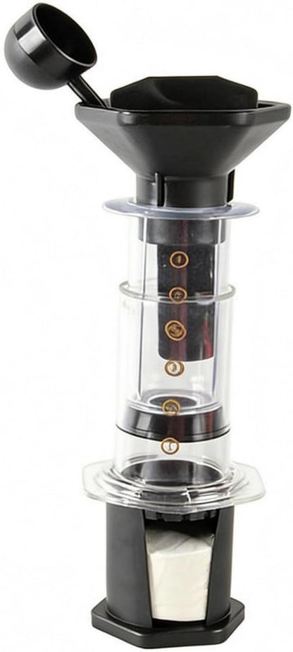 Maker Manual Coffee Brewer Design Transparent Chamber Flat Stand Visual Number Steps Suitable for Domestic Use Home Countertop, Transparent