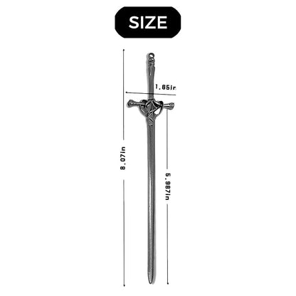 2PCS Hair Sticks for Buns,Hair Chopsticks,Sword Hair Pin,for Vintage Hair,Renaissance Chinese Hair Accessories,Metal Sword Hair Pins,Ancient Style Sword Hair Chopstick LINYUEARUI-Black&Silver