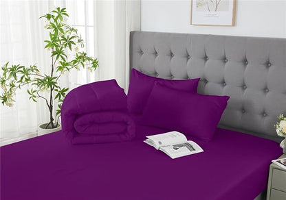 3 Piece Solid Color All Season Bedding Comforter Set Microfiber Soft Lightweight Bedding Set for Kids Teens Adults Room Decor with 1 Comforter and 2 Pillowcases King
