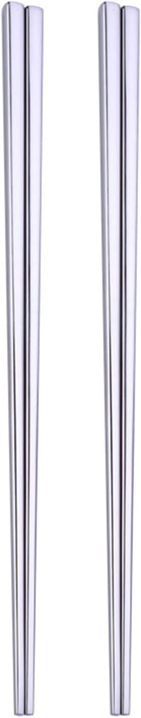 Stainless Steel Chopsticks,Reusable , Easy to Use（2 PCS,silver）