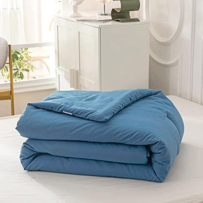 Lake Blue Comforter Set Cal King Solid Blue Bedding Quilt Set Men Bright Blue Blanket Adult Lightweight Breathable Durable Royal Blue Comforter Set Women Bed Comforter Set Breathable Bedding