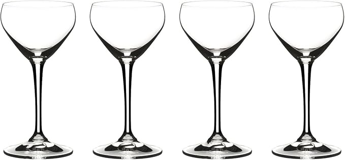 Riedel Drink Specific Glassware, Nick & Nora Cocktail Glass, 4oz, Old-Fashioned Stemmed Cocktail Glasses, Martini, Manhattan, Set of 4