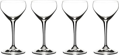 Riedel Drink Specific Glassware, Nick & Nora Cocktail Glass, 4oz, Old-Fashioned Stemmed Cocktail Glasses, Martini, Manhattan, Set of 4