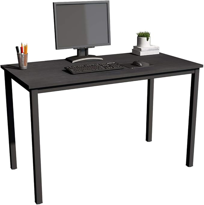 SDHYL 47 inches Contemporary Computer Desk Spacious Workstation Sturdy Writing Desk Meeting Desk, S7-GCP2AC3-120BK-N