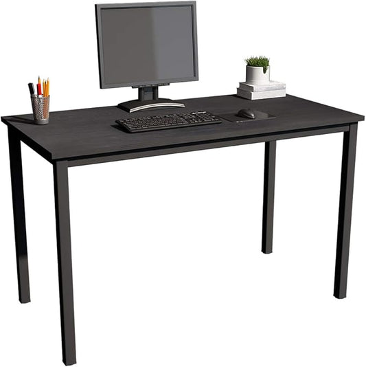 SDHYL 47 inches Contemporary Computer Desk Spacious Workstation Sturdy Writing Desk Meeting Desk, S7-GCP2AC3-120BK-N
