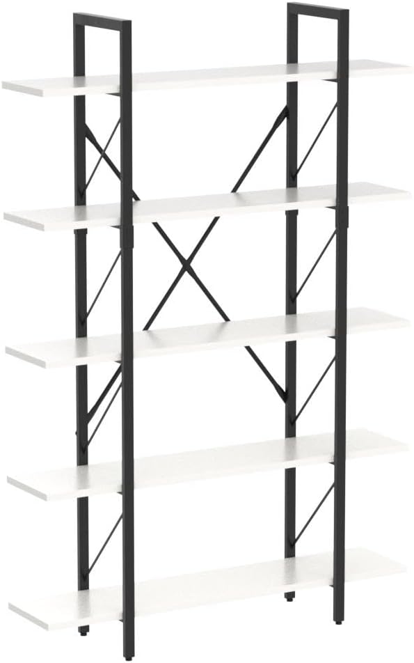 YITAHOME 5 Tier Bookshelf, Freestanding 5 Shelf Bookcases and Bookshelves, Modern Minimalist Furniture Open Display Storage Shelves Books Organizer for Living Room Bedroom Home Office, White