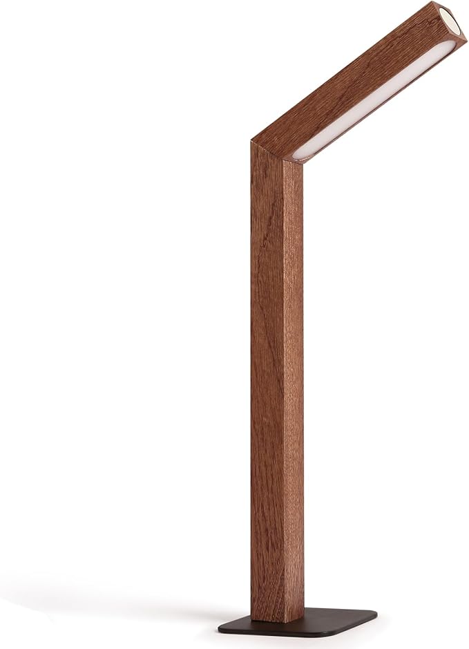 Wood Desk Light,Dimmable Desk Lamps for Bedrooms Touch Lamp Foldable Desk Light Wall Lamp (Sapele Wood)