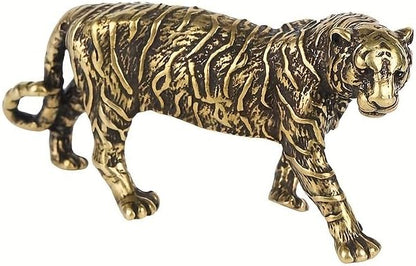 Vintage Solid Brass Big Tiger Figurine - Majestic Desk Decor for Collectors - Perfect Home or Office Accent(Big Tiger)