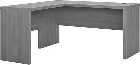 Bush Business Furniture Echo L Shape Desk with Wire Management | Corner Computer Table with Quick-to-Assemble Hardware | Home Office Credenza, 60W, Modern Gray