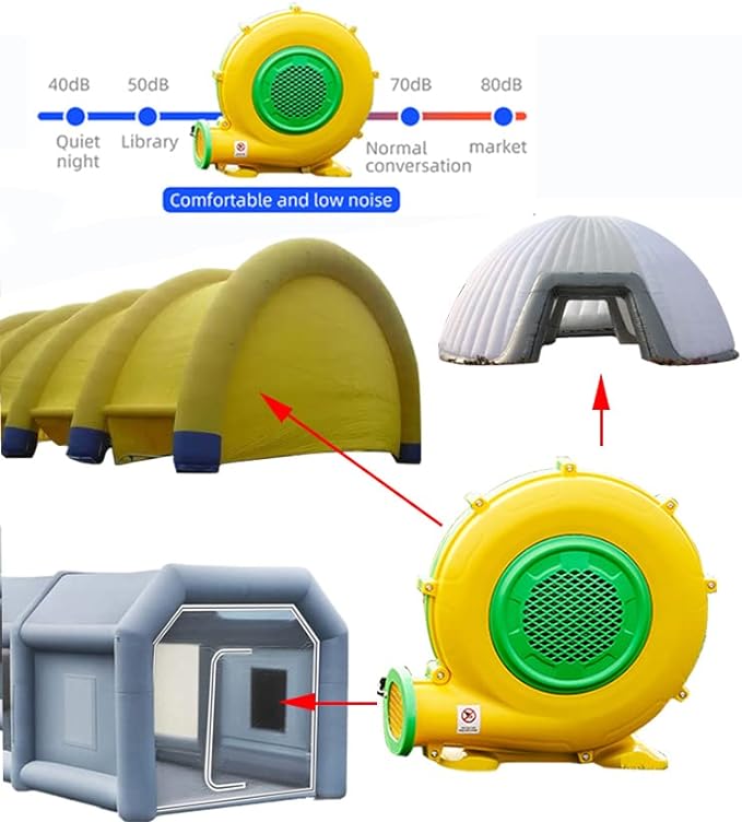 Air Blower 950 Watts with 4M Wire, 2600Pa Pump Fan Commercial Inflatable Bounce House Blower, Used for Inflatable Bouncy Castle and Jump Slides (950W,1.25HP)