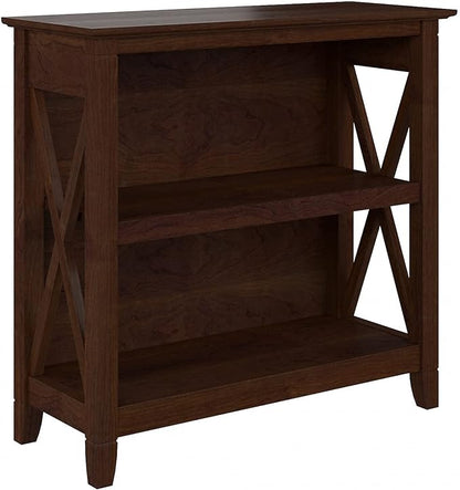 Bush Furniture Key West Small 2 Shelf Bookcase in Bing Cherry