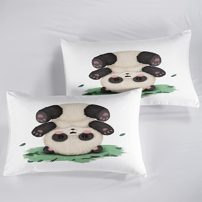 CVHOUSE Panda Bedding Set,Panda Comforter Queen,Cute Panda Comforter Set for Girls Kids Teens,Kawaii Panda Quilt Set with 1 Comforter and 2 Pillow Cases- 3 Piece