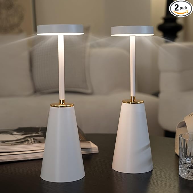 Touch Desk Lamps for Bedroom, Cordless Table Lamps for Nightstand with USB Rechargeable Battery, Dimmable Bedside Lamps Set of 2 & LED Desk Light for Bar Cafe Camping Office Living Room Outdoor