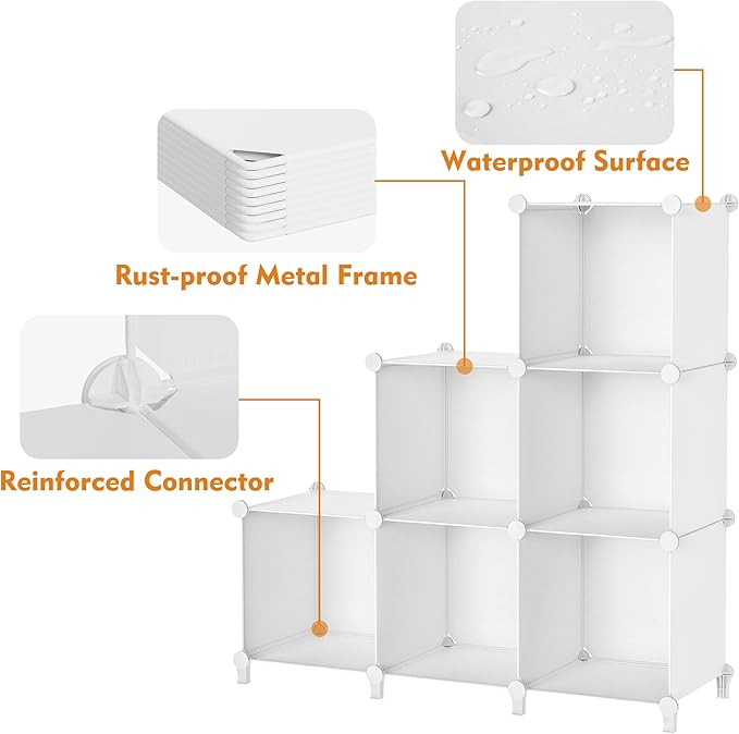 HOMIDEC Book Shelf 16 Cubes Bookcase Bookshelf Cube Storage Organizer Portable Display Bookshelf Kids Bookshelf Book Case for Study Room,Bedroom,Office,Living Room,Closet (47.2x11.8x47.2 inch)