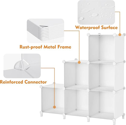 HOMIDEC Book Shelf 16 Cubes Bookcase Bookshelf Cube Storage Organizer Portable Display Bookshelf Kids Bookshelf Book Case for Study Room,Bedroom,Office,Living Room,Closet (47.2x11.8x47.2 inch)