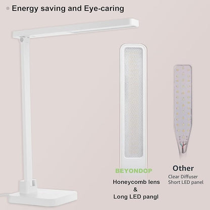 LED Desk Lamp, Dimmable Desk Light Touch Control with 4 Brightness Level, Eye Caring Reading Lamp, Desk Lamps for Home Office, Foldable Table Lamp for Study Dorm School students college Gifts