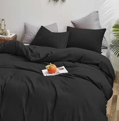 Black Comforter King Plain Black Bedding Set Pure Black Bedding Soft Durable Comforter Set Men Lightweight Solid Black Blanket Women Breathable True Black Bed Comforter Set