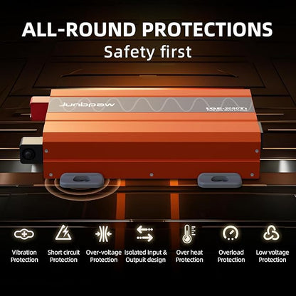 2080w Pure Sine Wave Inverter 12V to 110V Ultra Quiet, Game-Changing Design | 12V to 110 Converter for Home, RV, Camping, Off-Grid & Outdoor Adventures丨DC to AC (LGE-12V-2080Ti)