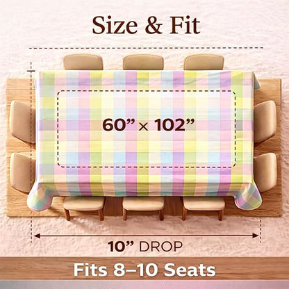 Urban Villa Tablecloth Cotton Tabletop 60x102 (8-10 Seats) Easter Checks