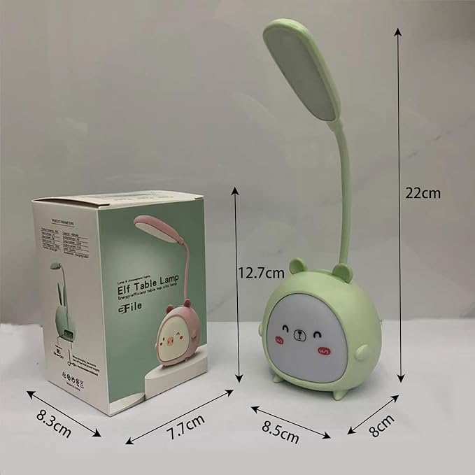 LED Desk Lamp，Mini Dog Night Light,Portable LED Table Light, Cute Foldable USB Rechargeable Reading Light Bedroom Children's Bedside Study (Green)