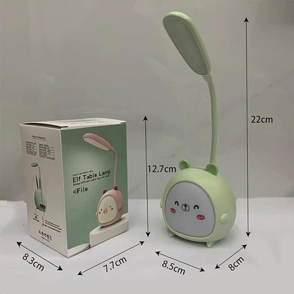 LED Desk Lamp，Mini Dog Night Light,Portable LED Table Light, Cute Foldable USB Rechargeable Reading Light Bedroom Children's Bedside Study (Green)