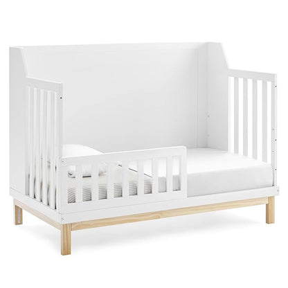 Delta Children babyGap Oxford 6-in-1 Convertible Crib + Brannan Bear Bookcase with Bins + Brannan Bear Wall Shelf with 4 Hooks, Bianca White/Natural (Bundle)