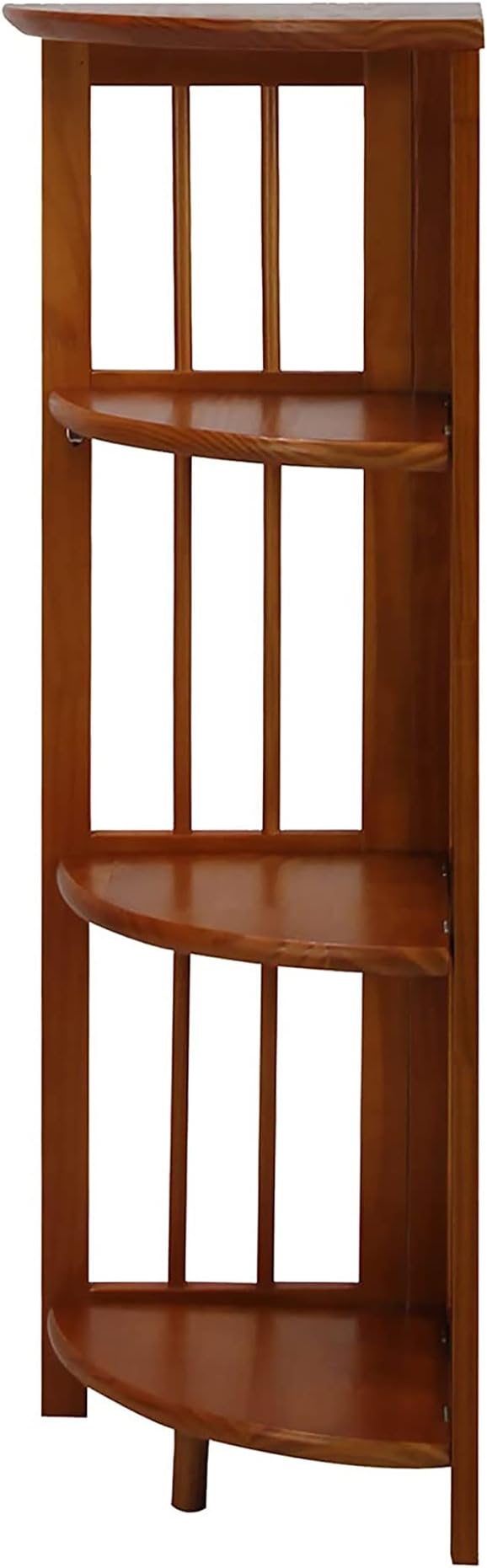 Casual Home 3-Shelf Folding Stackable Bookcase and Casual Home 4-Shelf Corner Folding Bookcase Bundle