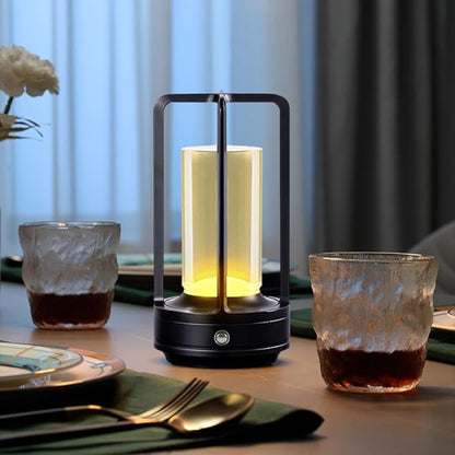 Portable Metal Desk Lamp,3-Color Touch Control, Rechargeable Battery - Ideal Bedside Lamp for Bedroom Nightstand
