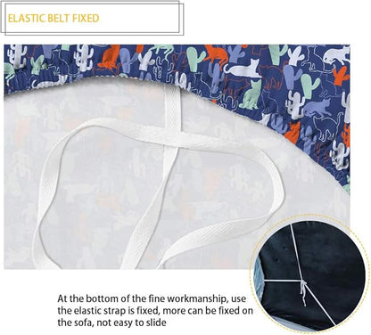 FKELYI Christmas Sofa Slipcover Xmas Tree Funny Music Note Design Super Soft Sofa Cushion Cover Washable Furniture Protector for Home Decorations-M