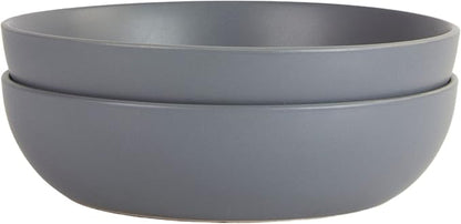 10 Strawberry Street Wazee Matte 9"/48oz Serving Bowl, Set of 2, Charcoal