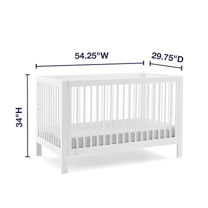 babyGap by Delta Children Charlie 6-in-1 Convertible Crib TrueSleep Crib and Toddler Mattress (Bundle), Bianca White