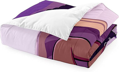 African American Girls Comforter Sets, Pretty Black Girls Love Music Purple Duvet, Fluffy Afro Gilrs Comforter Bedding Set, Queen Size Black Girls Magic Comforter Sets 1 Comforter +2 Pillowcases