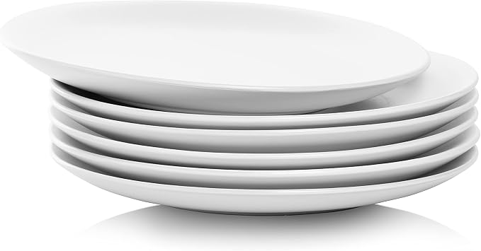 10 Strawberry Street Wazee Matte 10.5" Coupe Dinner Plate, Set of 6, White