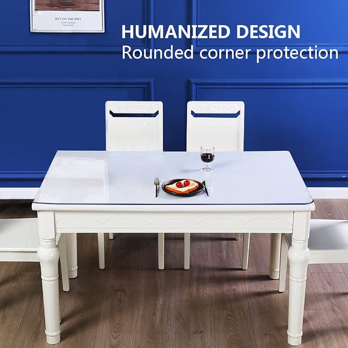 Rectanglar 19x36 in Clear Plastic Table Protector Desk Cover Chair Mat Thicken Transparent Desk Pad Mat Table Cover Protector Table Pad Tablecloth Cloth for Coffee Table Writing Desk Topper Waterproof