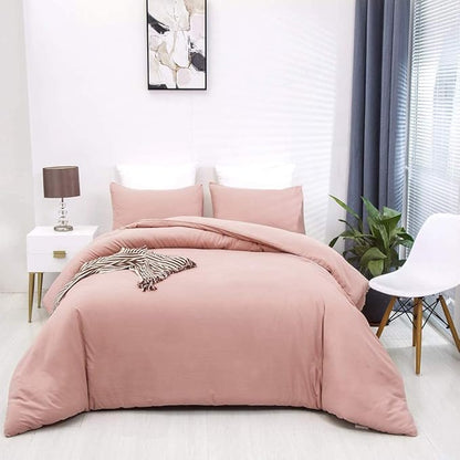Pink Color Comforter Sets Pure Blush Color Bedding Set Women Rose Pink Comforter Set Lightweight 3 Pieces Solid Pink Blanket Girls Pink Breathable Bed Comforter Set Durable Bedding Set