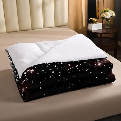 Erosebridal Eiffel Tower Comforter Set Twin Size, Paris France Duvet Sets for Kids Teens Adult Women Bedroom Decor Starry Sky Bling Bedding Set City Building Quilted Duvet with 1 Pillow Case