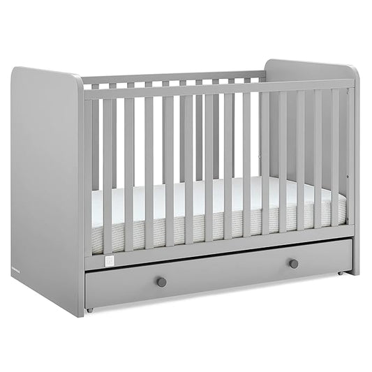 GAP babyGap Graham 4-in-1 Convertible Crib with Storage Drawer - Greenguard Gold Certified, Grey/Dark Grey