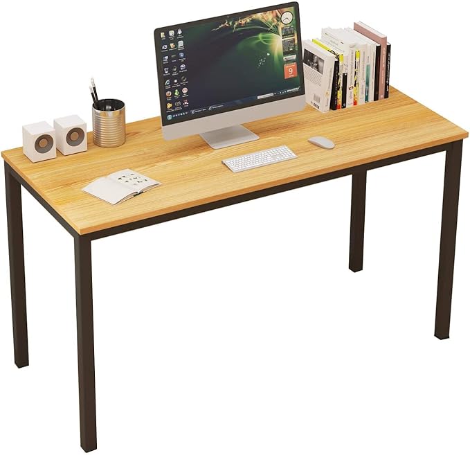 SogesGame Computer Desk, 47.2 inches Small Office Desk Computer Table Study Writing Desk Workstation for Home Office, Teak Dining Table
