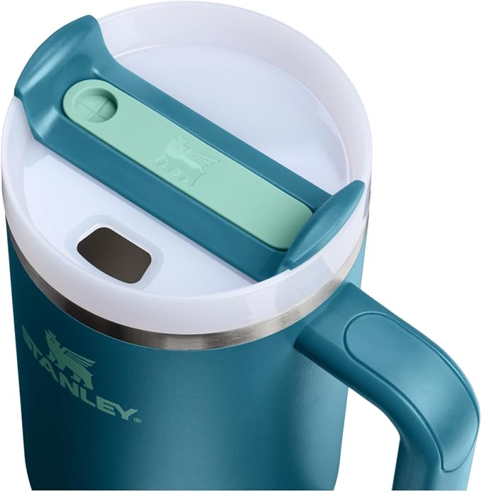 STANLEY Quencher H2.0 Flow State Tumbler, 40 oz, Coastal Teal | Handle and Straw | 3-Position Lid | Cup Holder Compatible for Travel | Insulated Stainless Steel Cup | BPA-Free